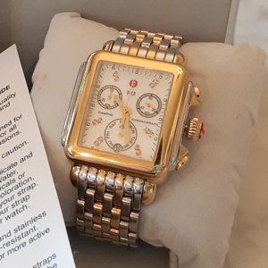 Michele Two Tone Deco Chrono and Two Tone Bracelet